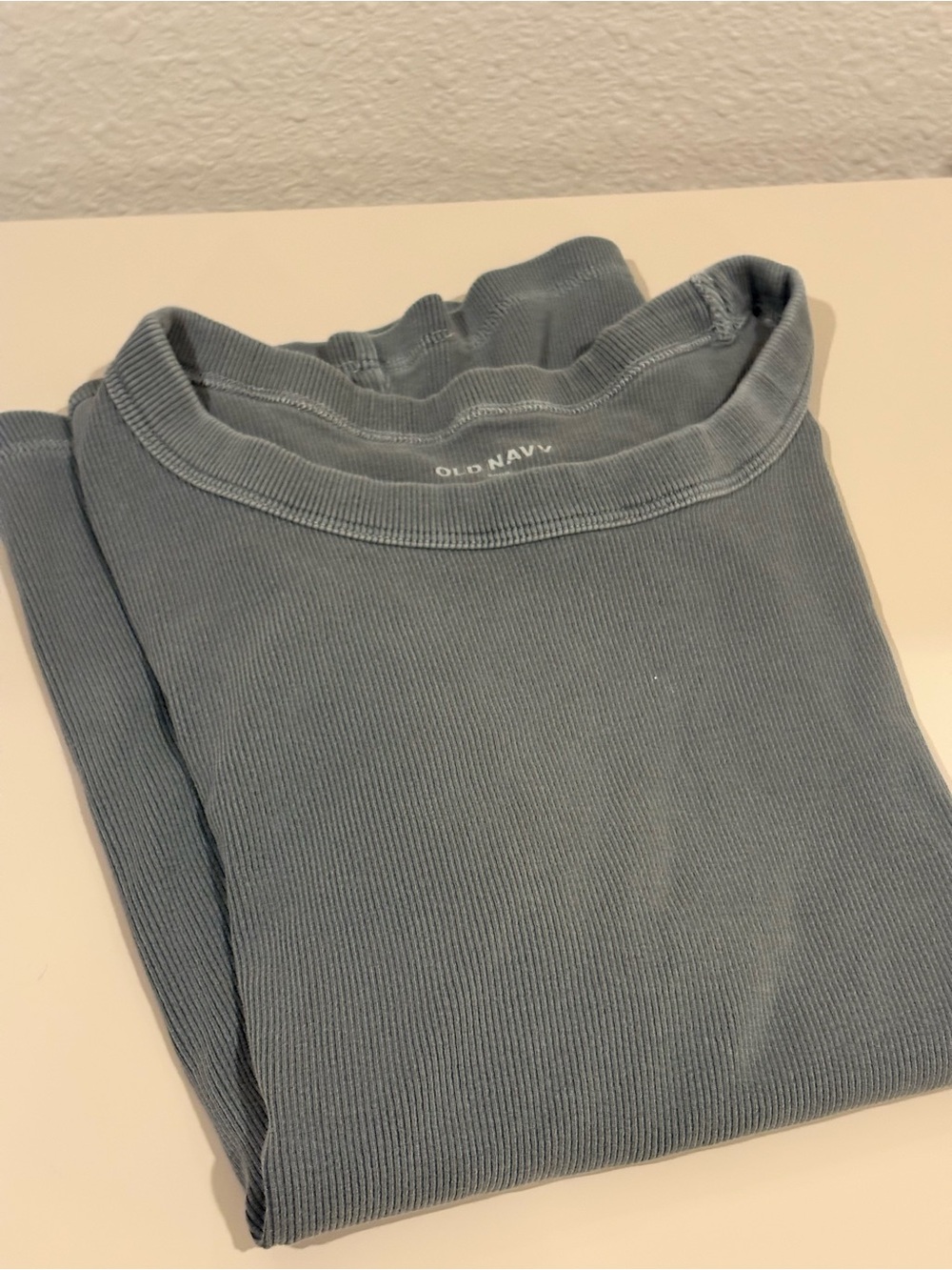 Old Navy Snug Ribbed Crew-Neck T-Shirt Gray Medium